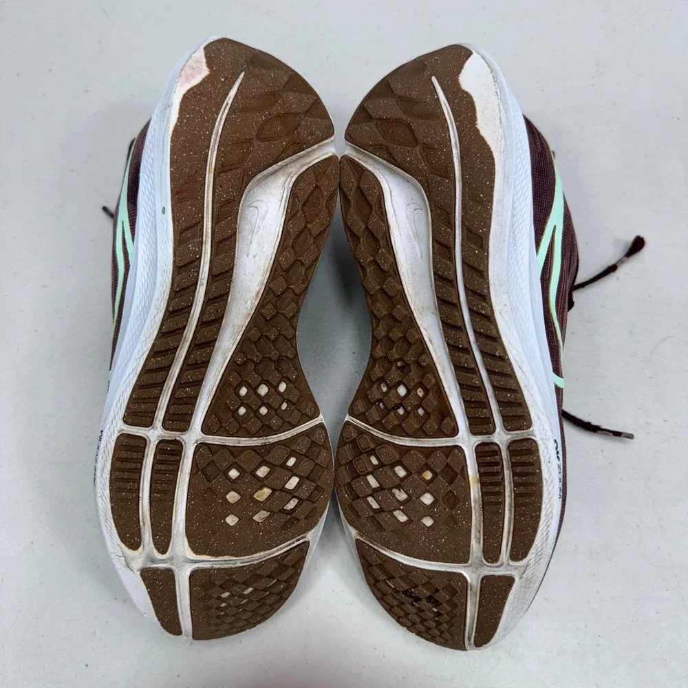 Nike Air Zoom Pegasus 39 Running Shoes Womens 6 Burgundy Mint Athletic